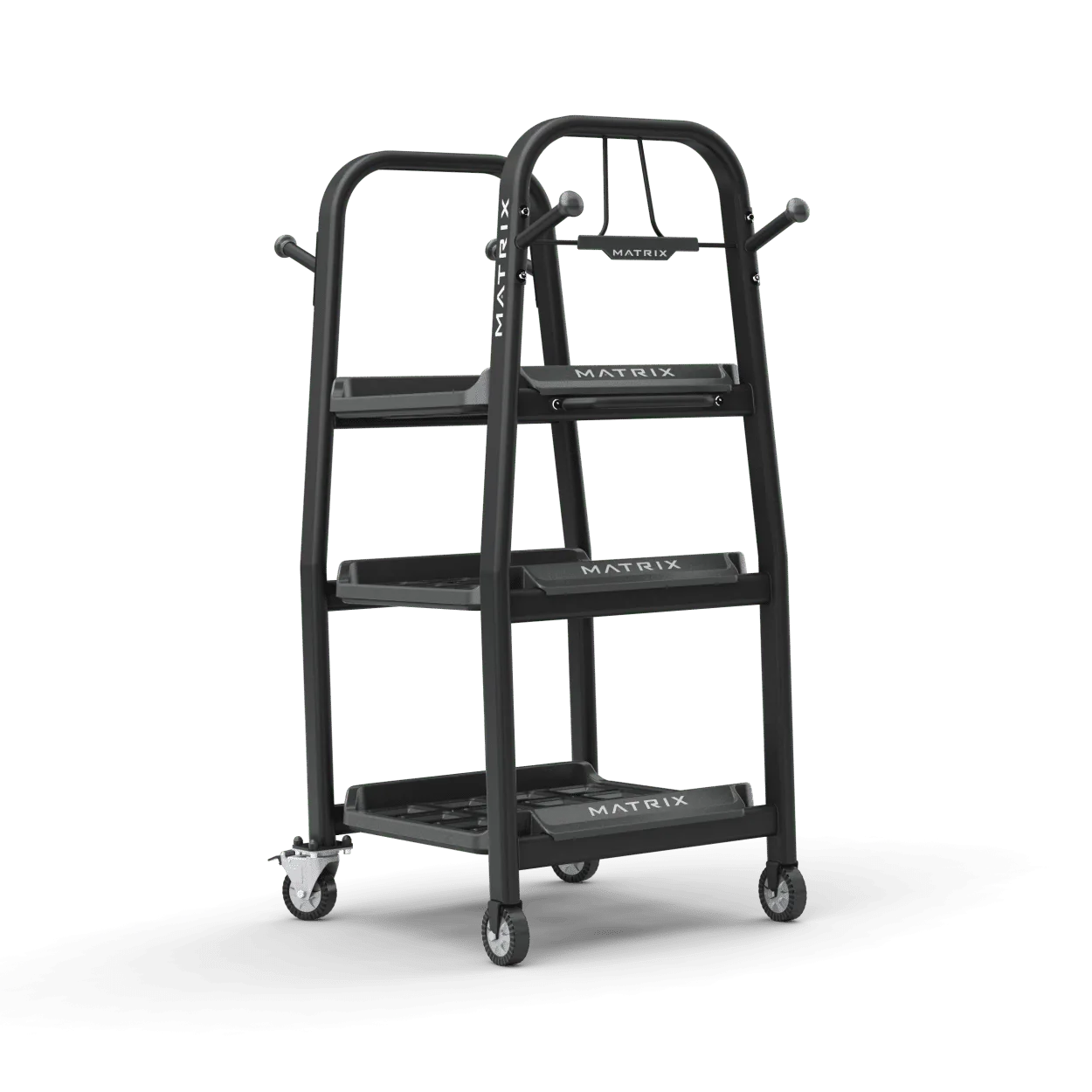 Functional mobile storage cart from MATRIX | Model Connexus 3-Shelf Storage Cart