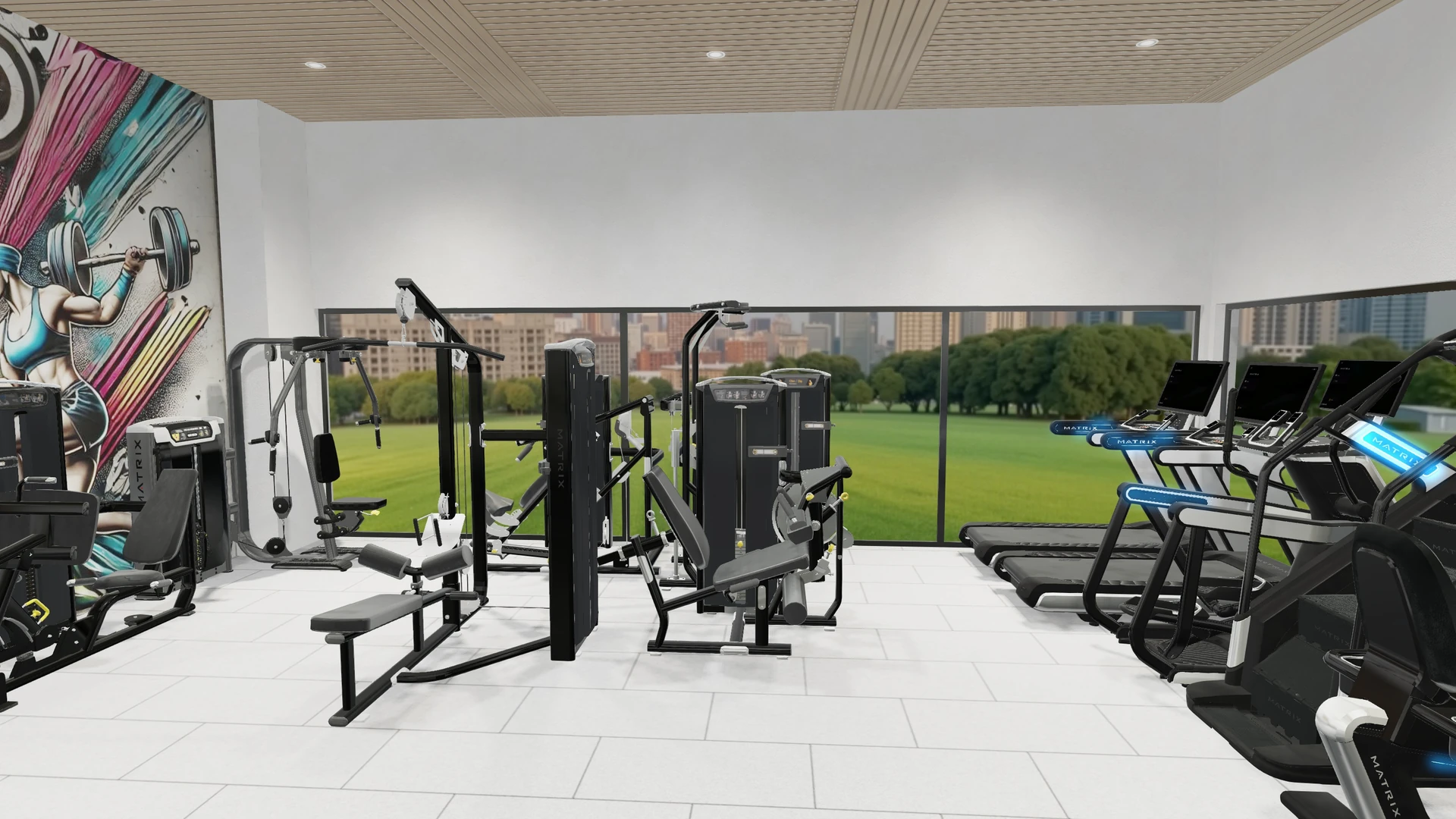 Beit Amram — Interior view — connecting cardio and strength zones