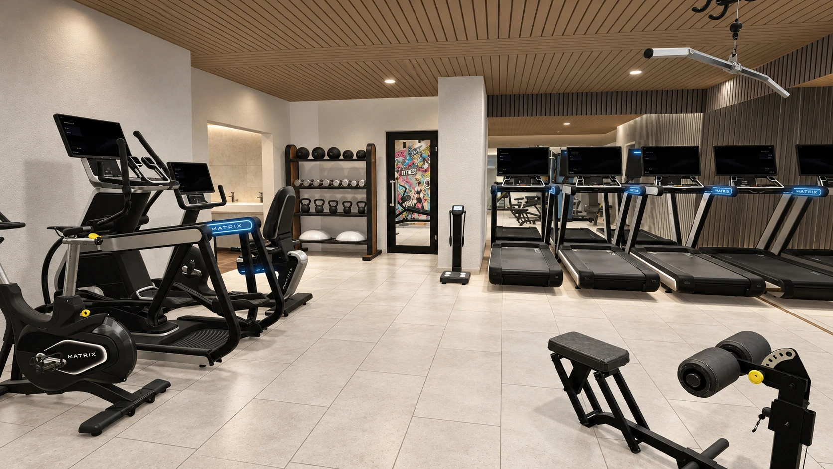 Tidhar residential gym proposal — Cardio and the treadmill row