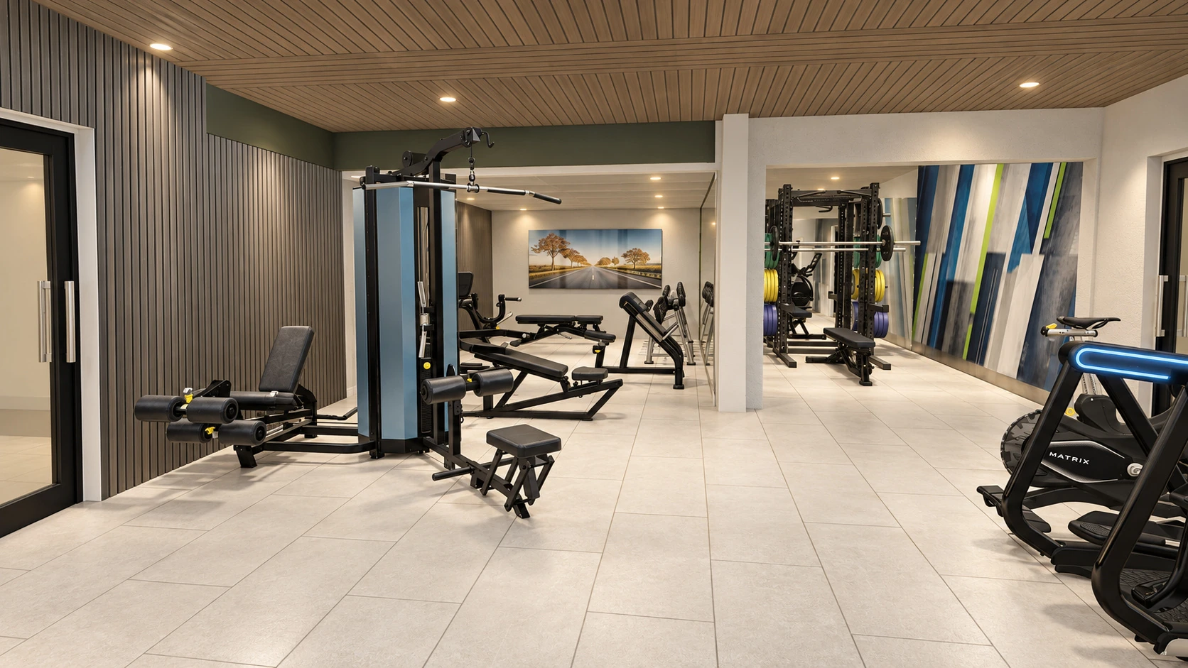 Tidhar residential gym proposal — The main circulation axis