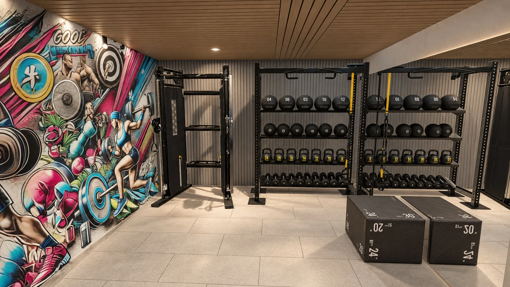 Tidhar residential gym proposal — Functional training and storage