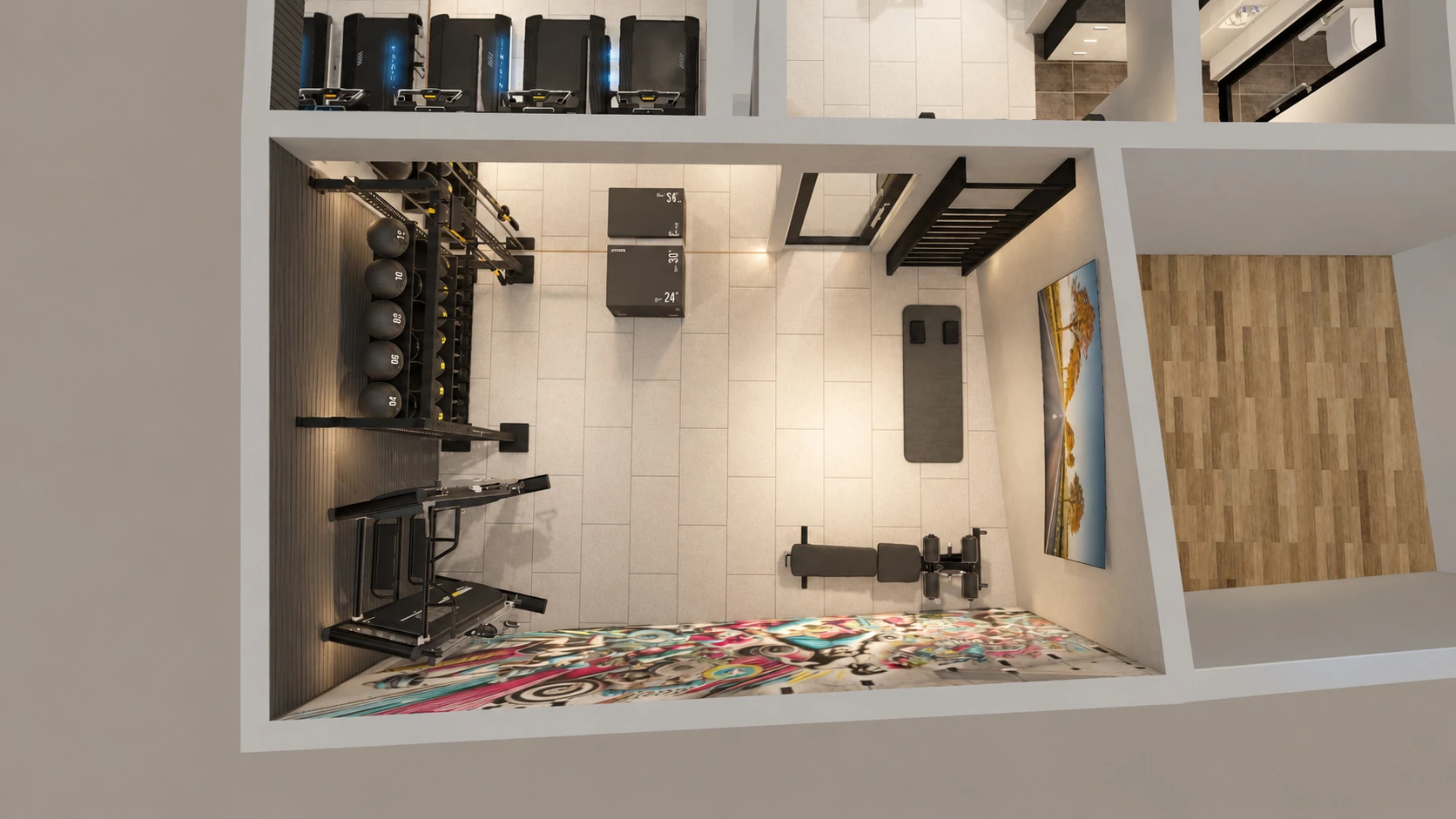 Tidhar residential gym proposal — Functional training from above