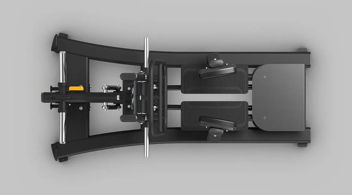 Top-down view of the Magnum Standing Hip Abductor, showcasing its large rubber footplates and secure rear step.