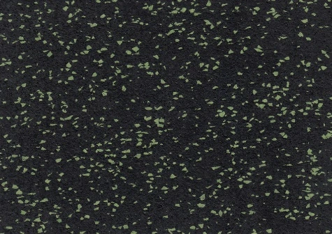 rubber tile | Black + green dots · 100×50 cm · 30 mm