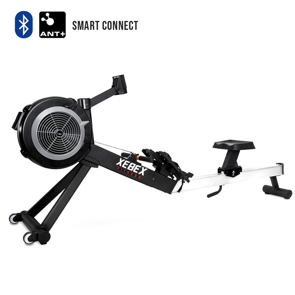 Rowing with low rail and illuminated display Air Rower 3.0